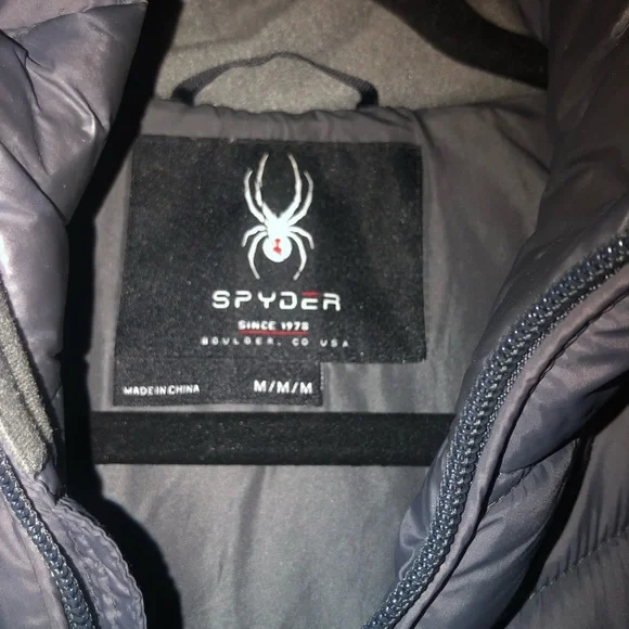 Spyder Gray Quilted Puffer Coat with Hood - Picture 2 of 4